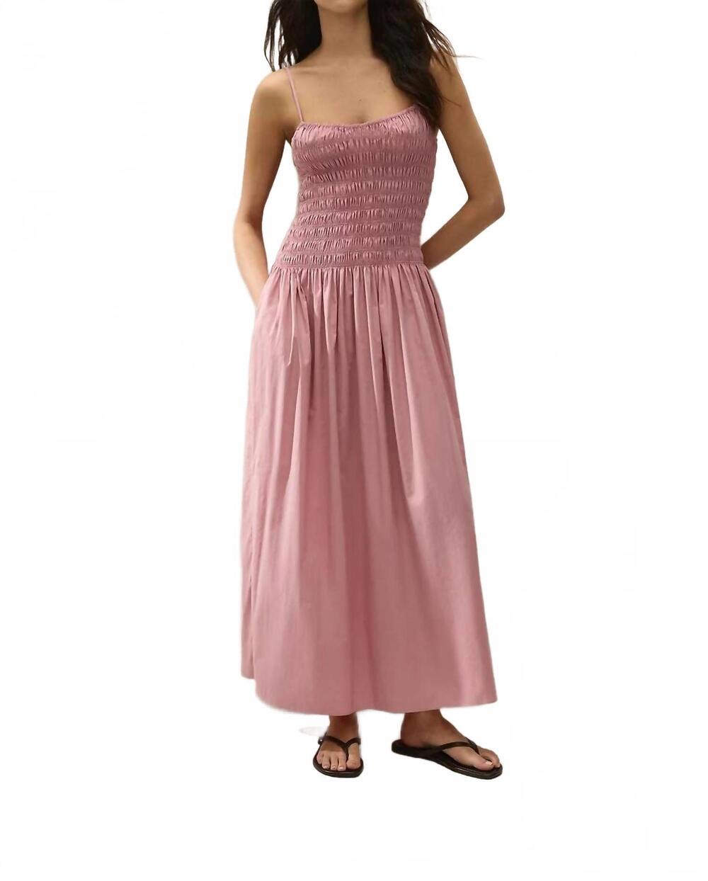 NEW FAITHFULL THE BRAND araceli maxi dress in dusk rose pink